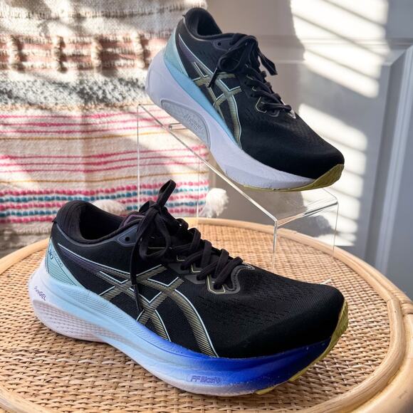 ASICS Gel-Kayano 30 Black Glow Yellow Road Running Sneakers Women’s Size 7.5 - Picture 1 of 9